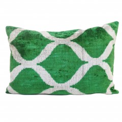 IKAT SILK UNIQUE APPLE GREEN PATTERN Q401     - CUSHIONS